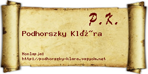 Podhorszky Klára névjegykártya