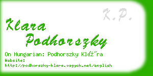 klara podhorszky business card